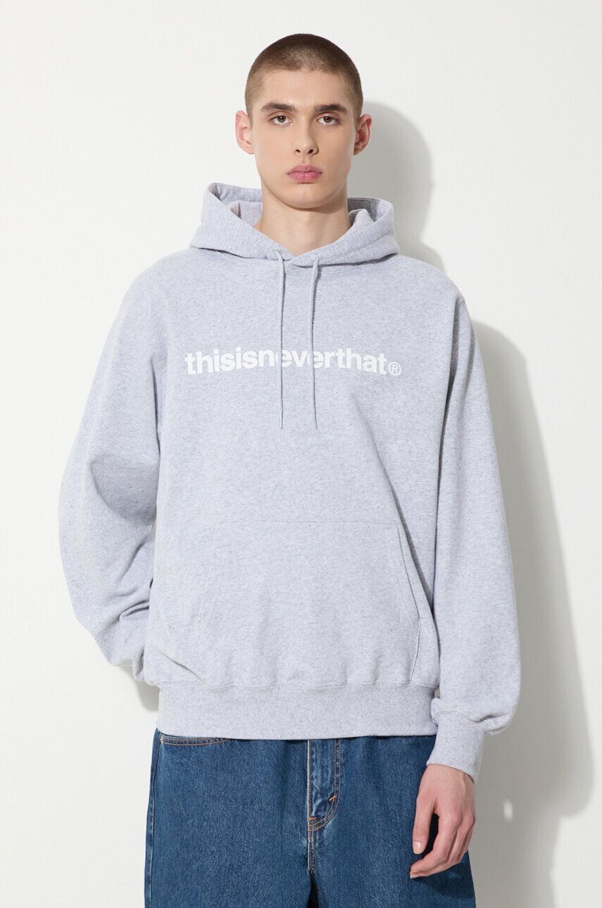 

Хлопковая толстовка LT Hoodie с Т-логотипом thisisneverthat, серый