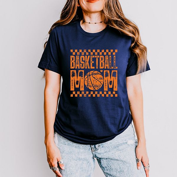 

Футболка с принтом Basketball mom в клетку Simply Sage Market, True Navy