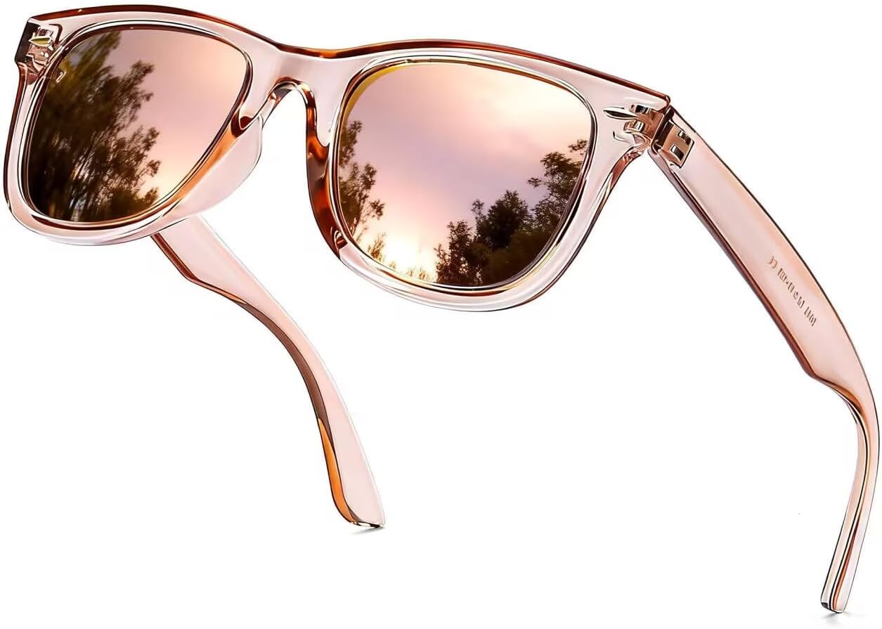 

Поляризованные солнцезащитные очки SIPHEW для женщин и мужчин - UV400, зеркальные, для пляжа, дизайнерские модные солнцезащитные очки унисекс, средний размер, A8 Clear Gold Mirror Lens