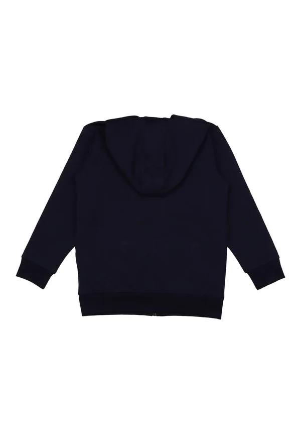 Темная толстовка на молнии с волнообразным рисунком Walkiddy, Dark Blue — фото 2