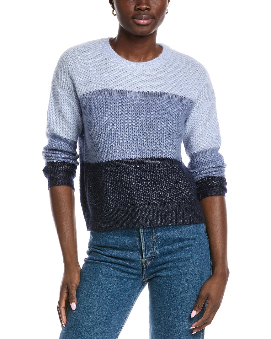 

Осенний кашемировый свитер с цветными блоками и медовыми сотами из смеси кашемира и шелка Autumn Cashmere, синий