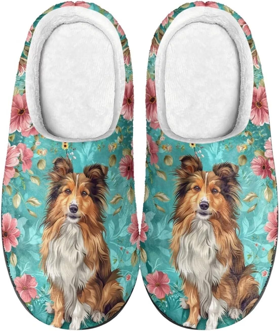 

Домашние тапочки Lotusorchid для женщин, с эффектом памяти, теплые мягкие тапочки, шлепанцы без задника, для дома и улицы, Green-border Collie