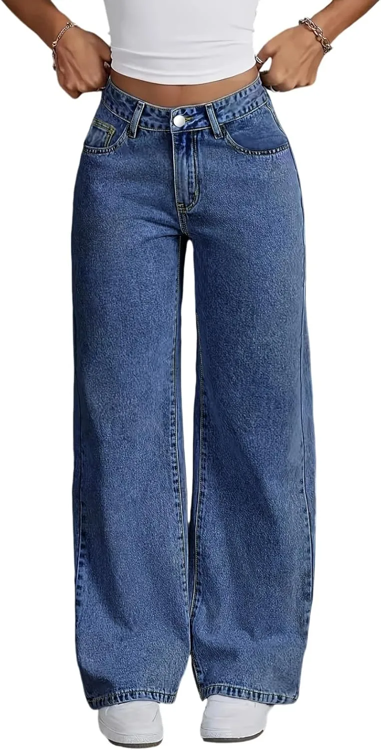 

Джинсы для женщин Plus Size Straight Leg High Rise Cuyulitcik