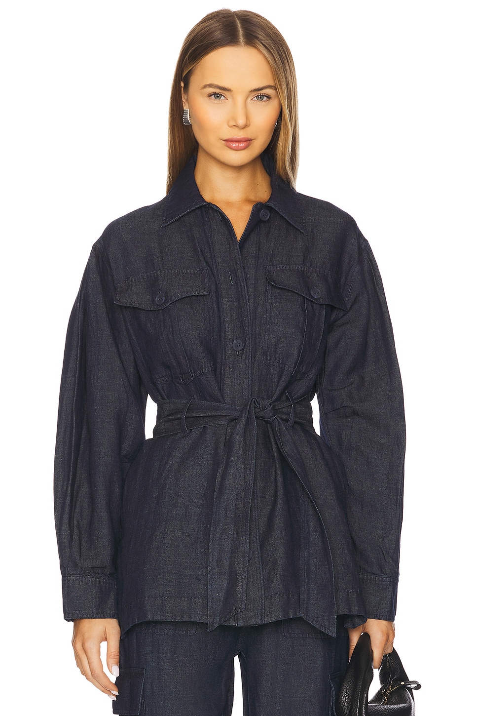 

Куртка из льняной ткани Susana Monaco, dark wash