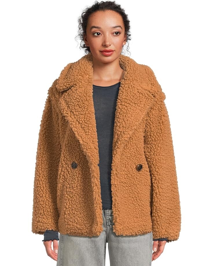 

Пальто UGG Gertrude Short Teddy Coat, цвет Chestnut