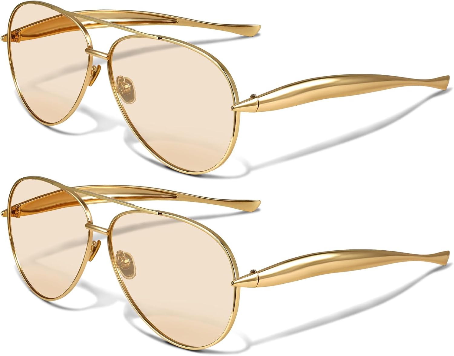 

Солнцезащитные очки-авиаторы YDAOWKN в стиле ретро, ​​золотистые, для женщин и мужчин, металлические, увеличенного размера, в стиле 70-х, B-gold Frame Champagne Lens + Gold Frame Champagne Lens