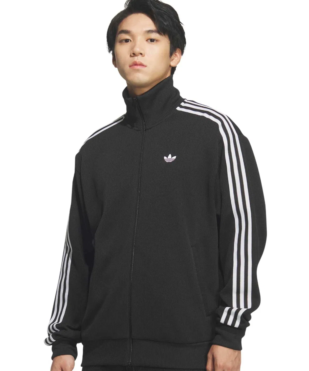 Трек-топ Firebird Knit Track Top adidas, полиэстер, чёрный