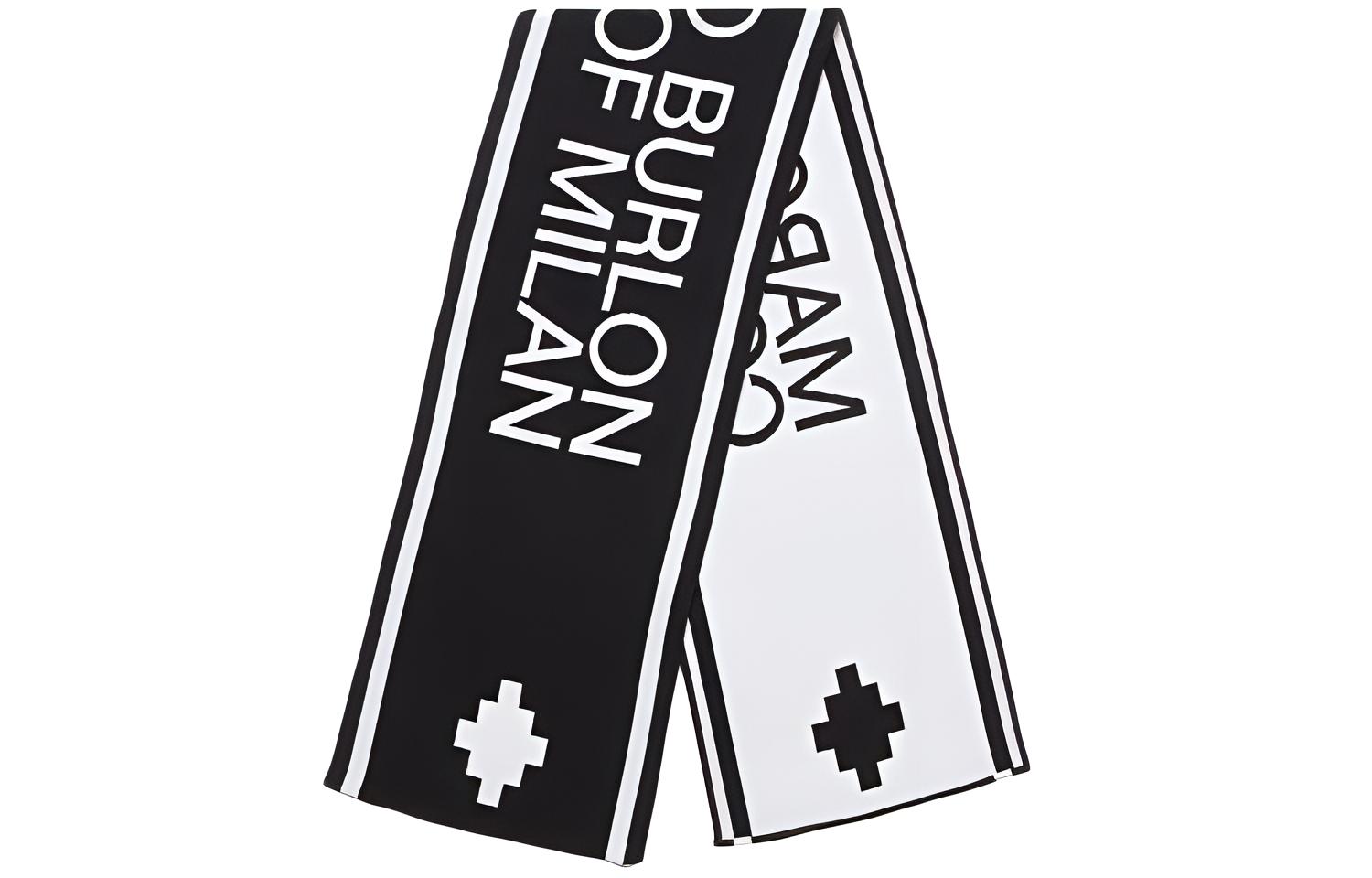 

Marcelo Burlon Вязаный шарф унисекс черно-белый, Black White