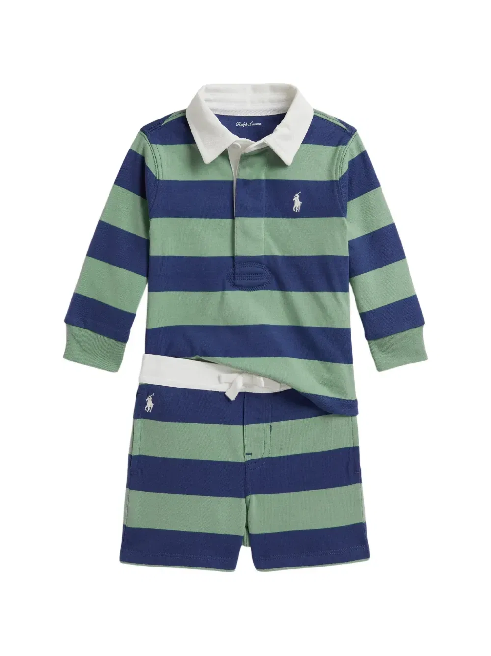 Спортивный костюм в полоску POLO RALPH LAUREN KIDS, зеленый