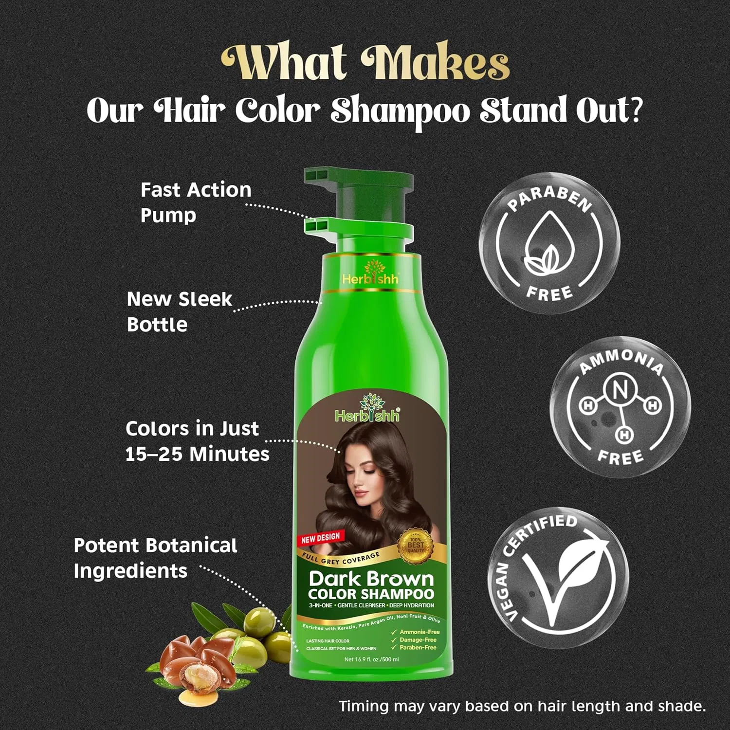 Набор для окрашивания волос Herbishh Ultimate Hair & Colour Kit, 3 шт. + маска Herbishh, Dunkelbraun — фото 4