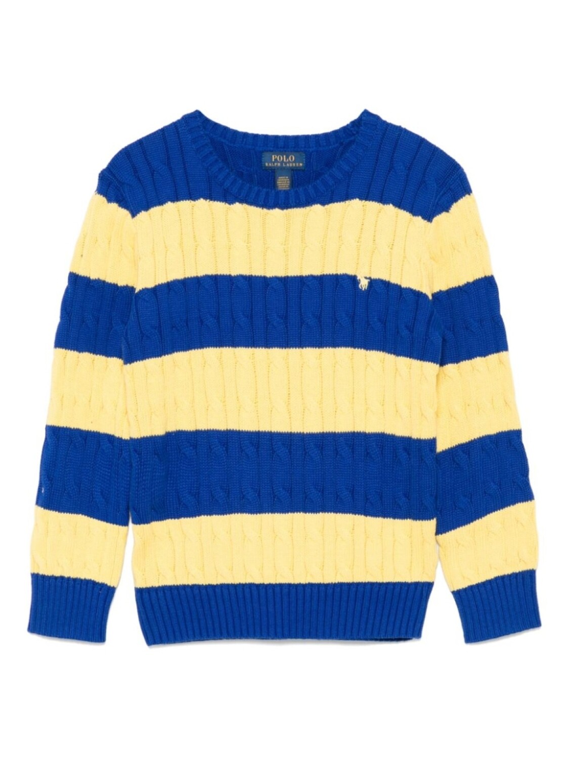 

POLO RALPH LAUREN KIDS полосатый свитер с косами, синий