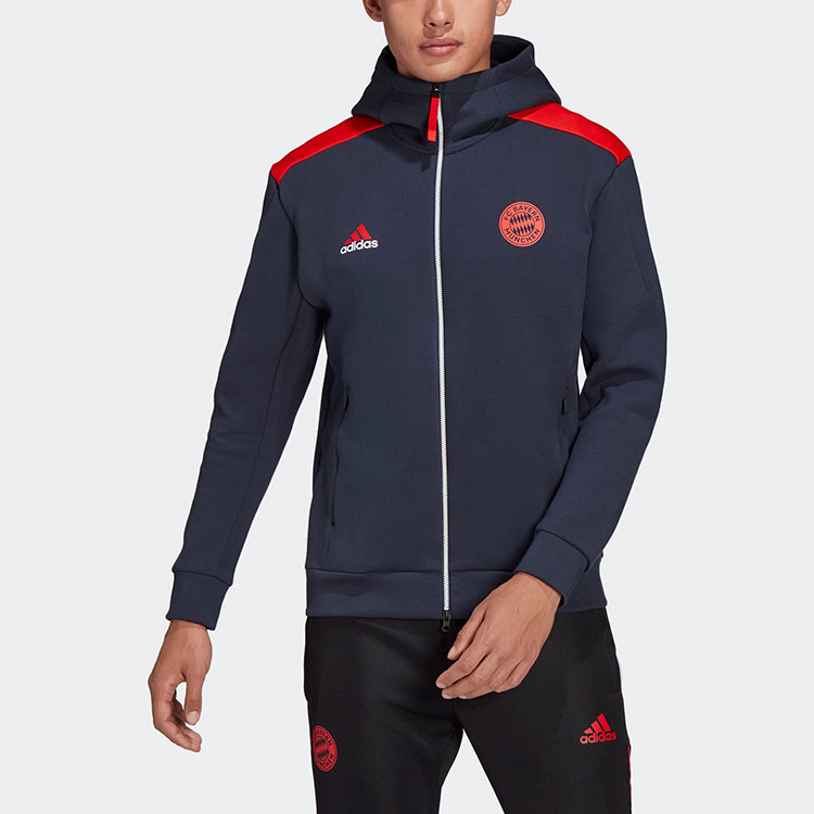 Adidas Куртка Бавария Мюнхен мужская тёмно-синяя, Dark Navy Blue Blue — фото 4