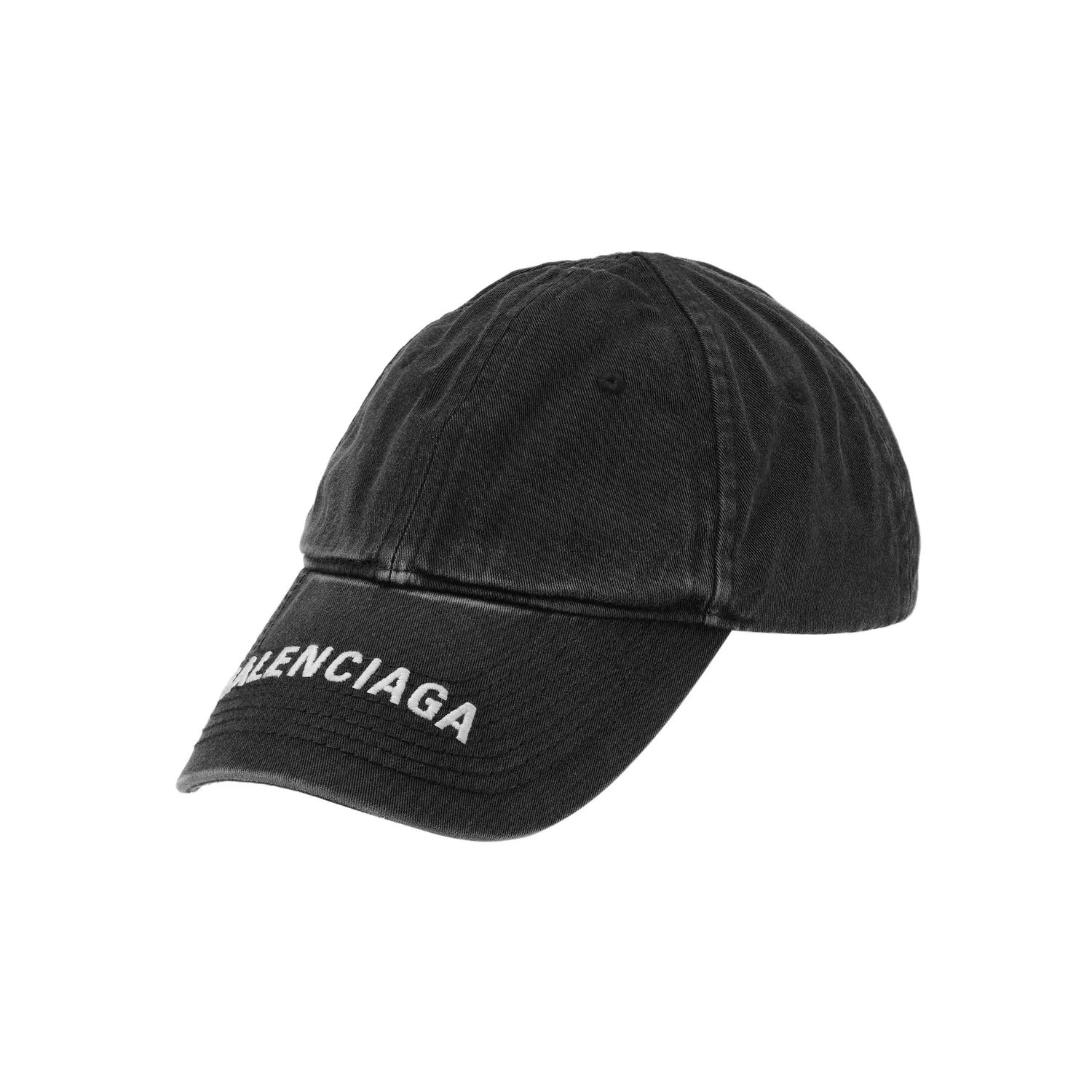 Balenciaga Бейсболка с джинговым логотипом и липучкой, Black — фото 3