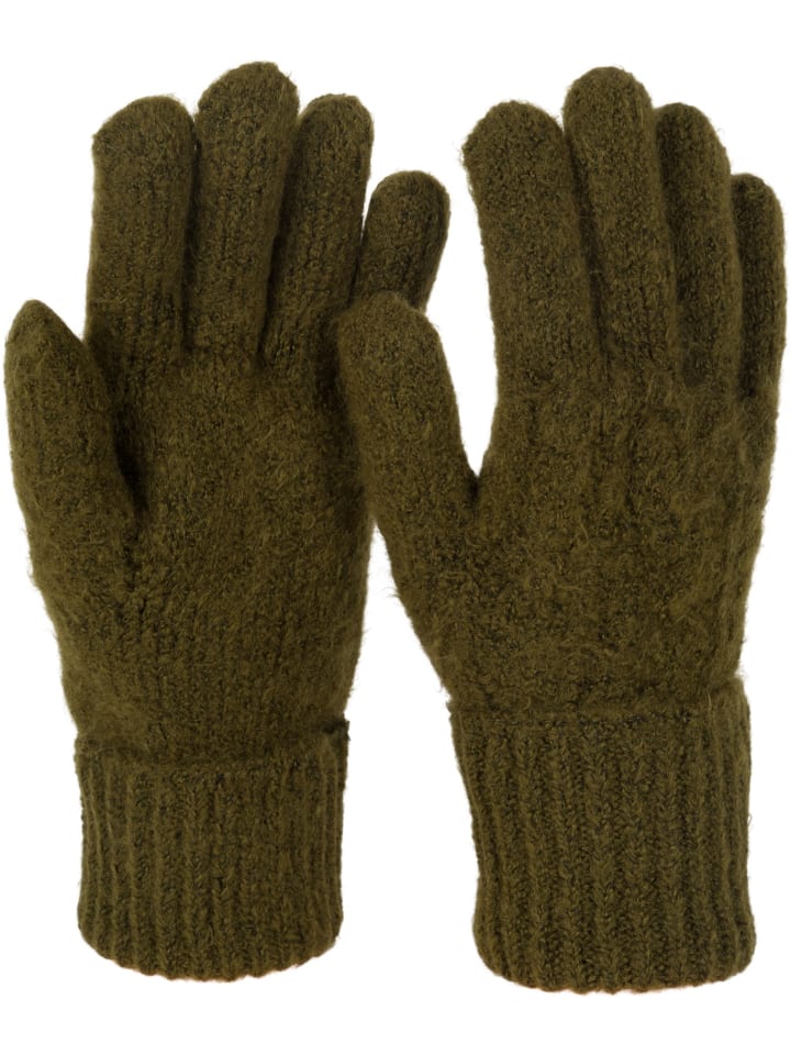 

StyleBREAKER Вязаные перчатки с узором «косичка» оливкового цвета