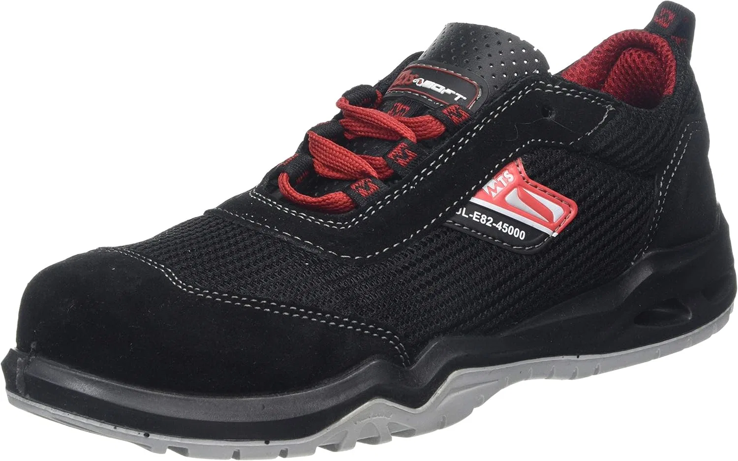 Рабочие защитные ботинки MTS Msoft Mustang S1P с низкой посадкой, ширина 12 дюймов, Grey, Black, Red