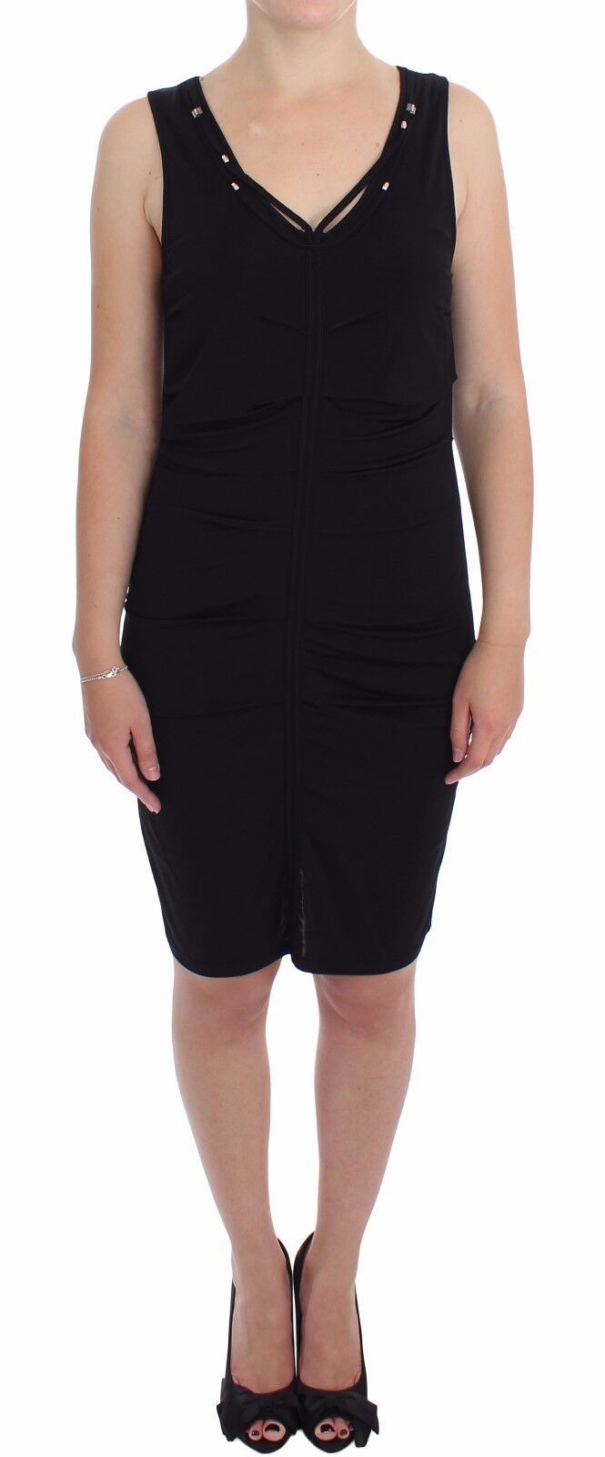 

Платье-футляр Roccobarocco Stretch Wiggle Pencil Bodycon для женщин, черный