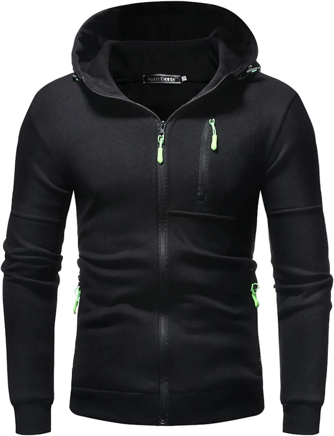 

Мужская худи на молнии легкая с карманами Slim Fit