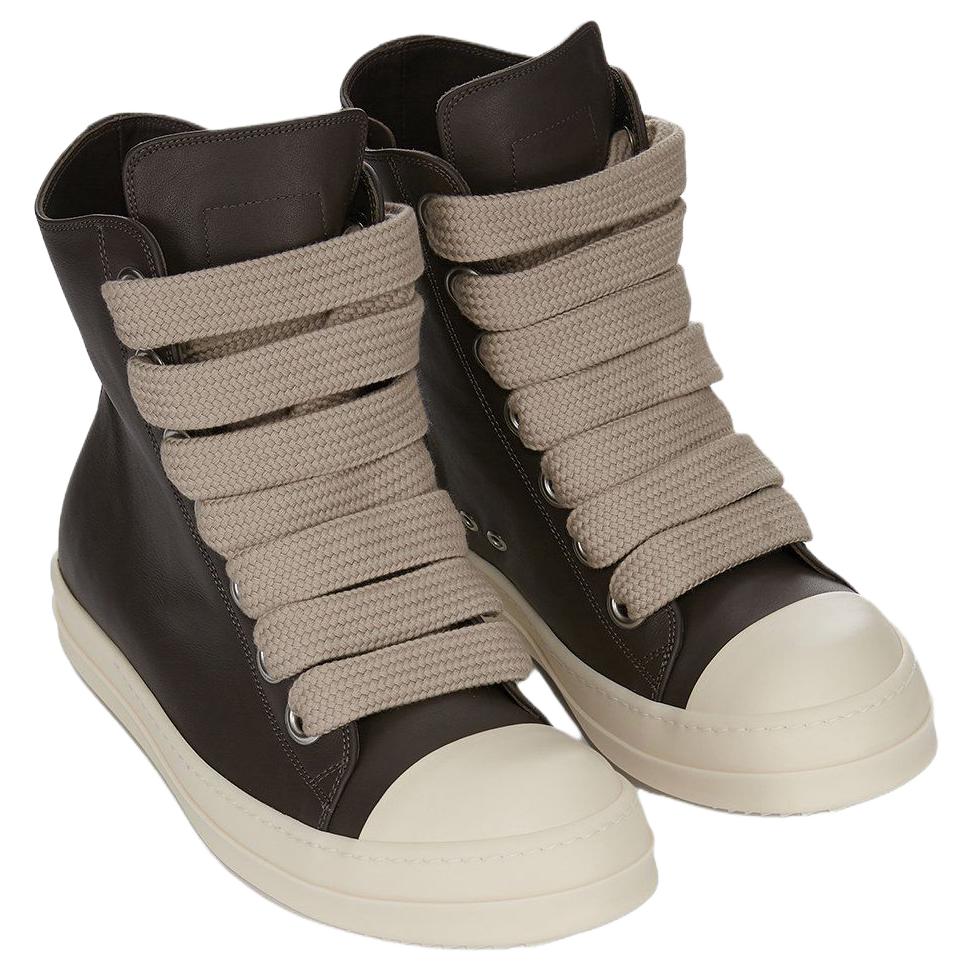 RICK OWENS Кроссовки RO Jumbo Laces High Top для скейтбординга мужские светло-серые — фото 4