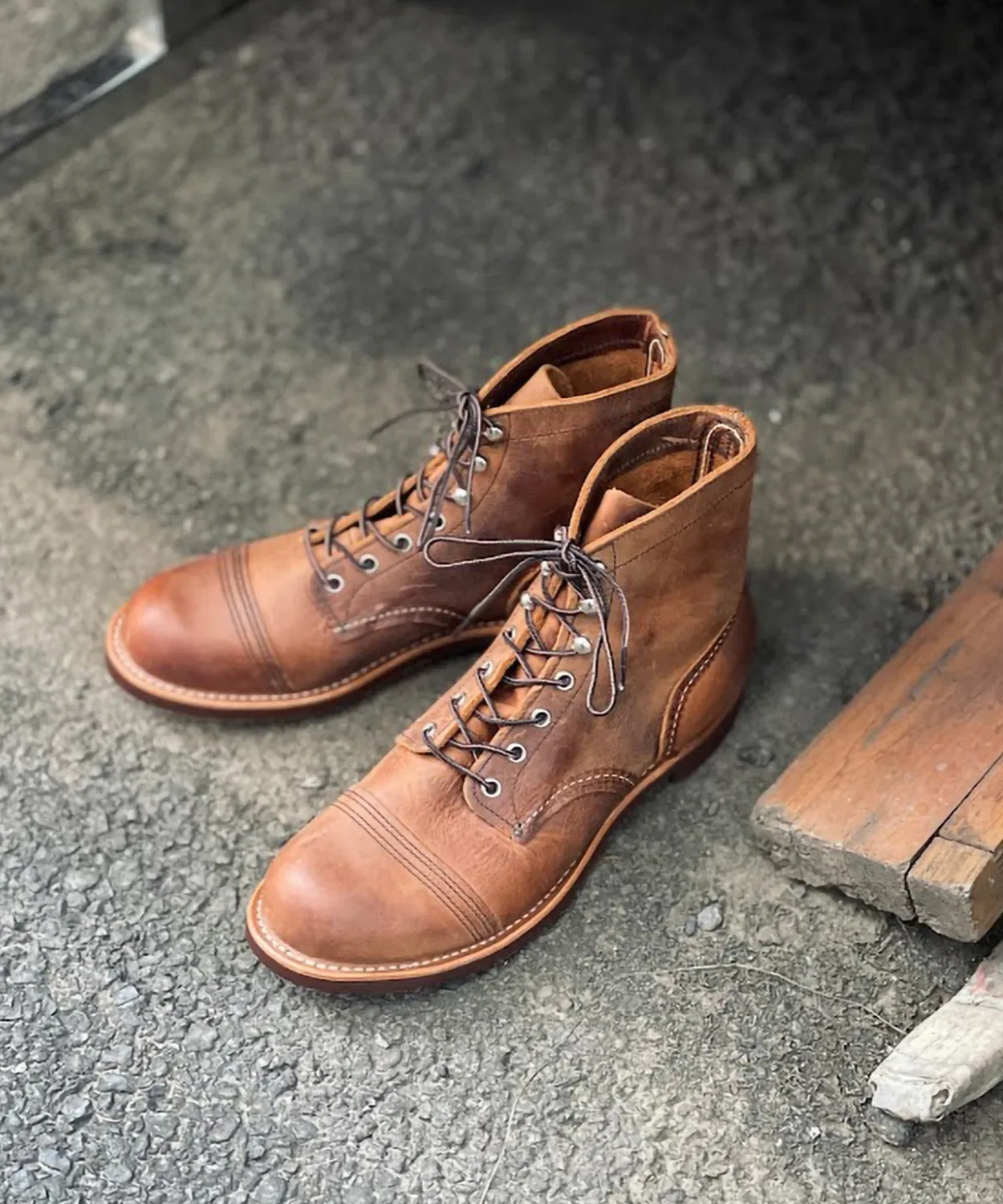 Ботинки Iron Ranger с мыском cap toe, Red Wing, кожа, коричневый