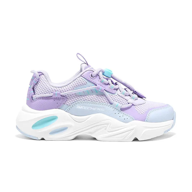 Кроссовки SKECHERS GIRLS устойчивые к истиранию дышащие низкие для девочек подростков Skechers Kids, фиолетовый/синий/белый — фото 3