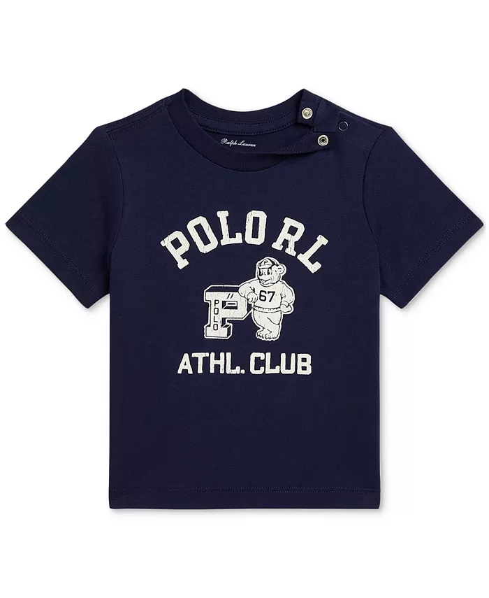 

Хлопковая футболка с круглым вырезом для мальчиков Polo Ralph Lauren, синий