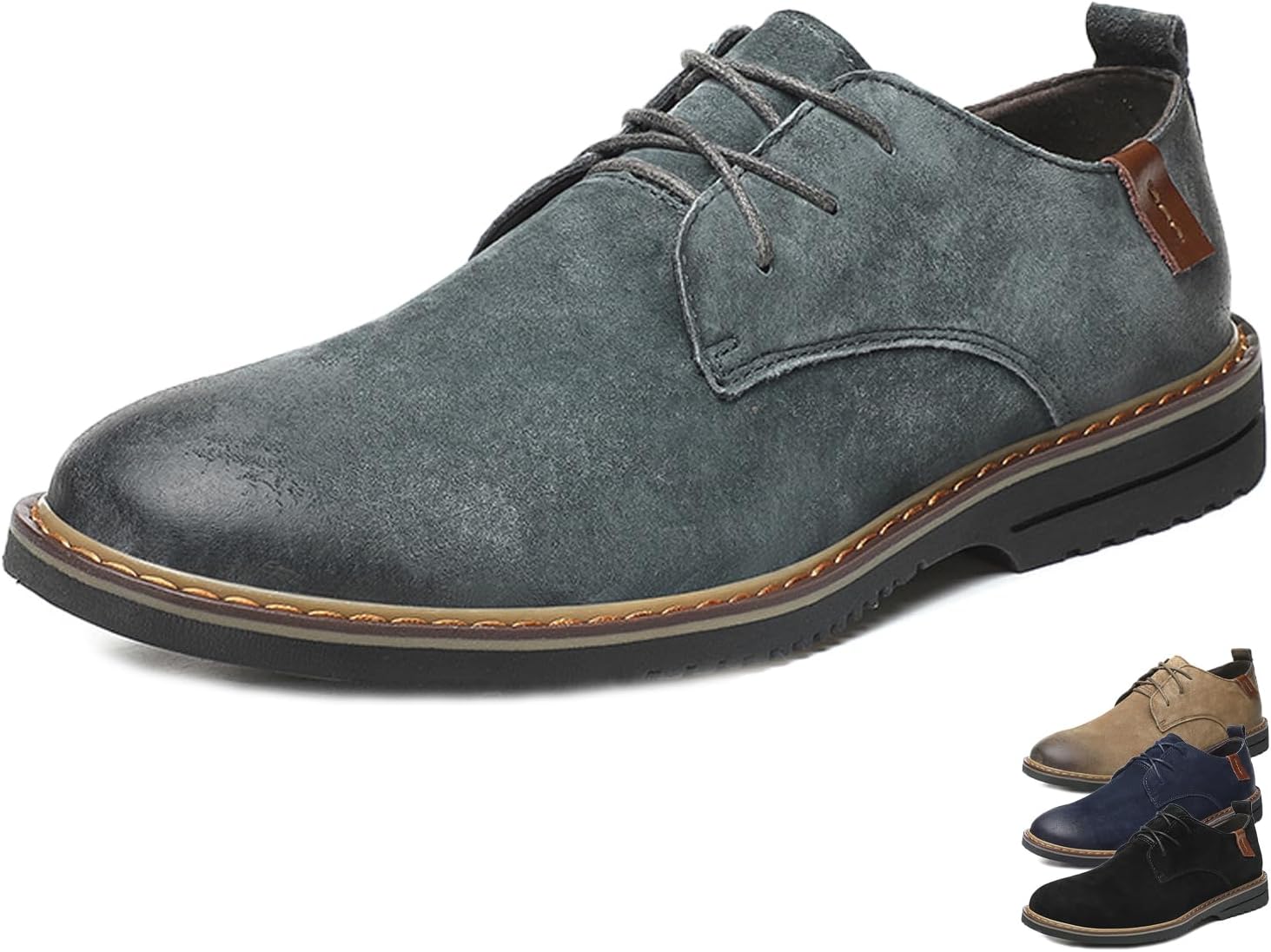 

Мужские классические оксфорды на шнуровке, повседневные кожаные комфортные туфли, британские деловые с крыльями, противоскользящие формальные туфли Lymphvity, серый