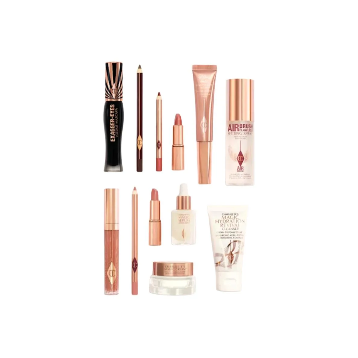 Charlotte Tilbury Набор для макияжа CT Charlotte Beauty Box из рождественской коллекции 2025, легко растушевывается, эффект без макияжа, Ten Two-Piece Set — фото 3