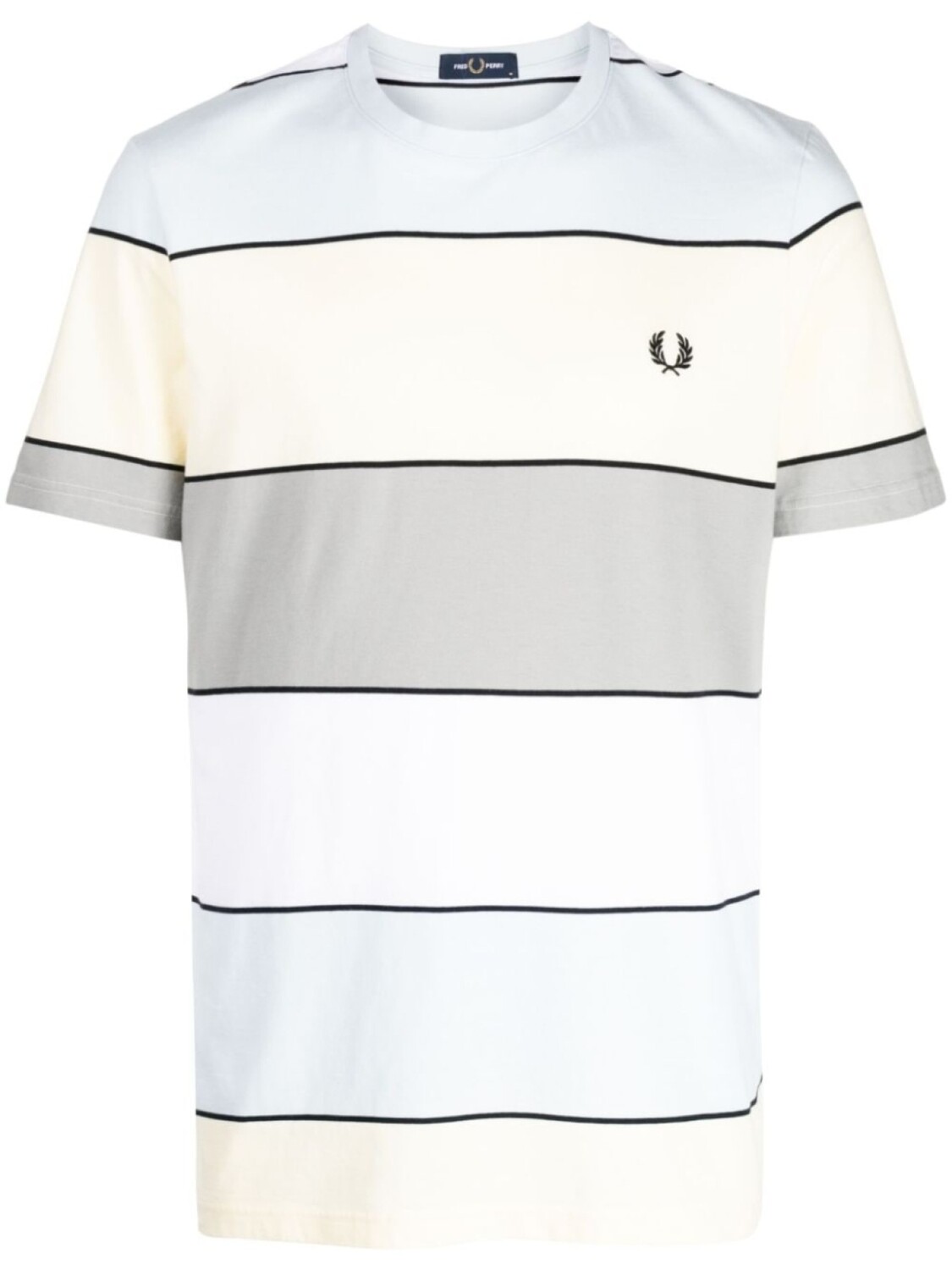 

Fred Perry полосатая футболка с вышитым логотипом, синий