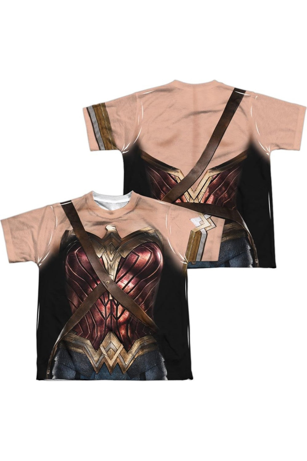 

Футболка молодежная с коротким рукавом Justice League с принтом Wonder Woman (спереди и сзади) Gildan, белый