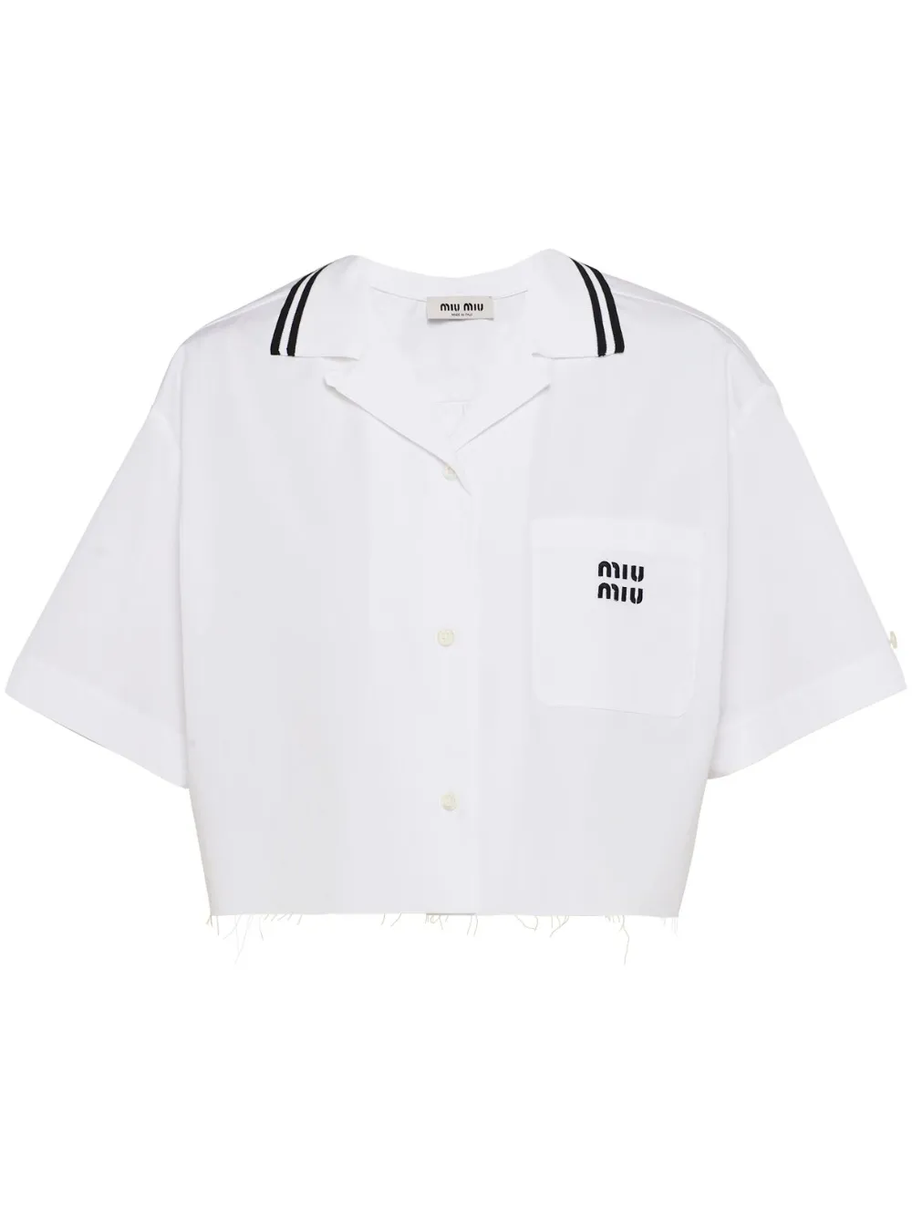 

Поплиновая рубашка с логотипом MIU MIU, белый