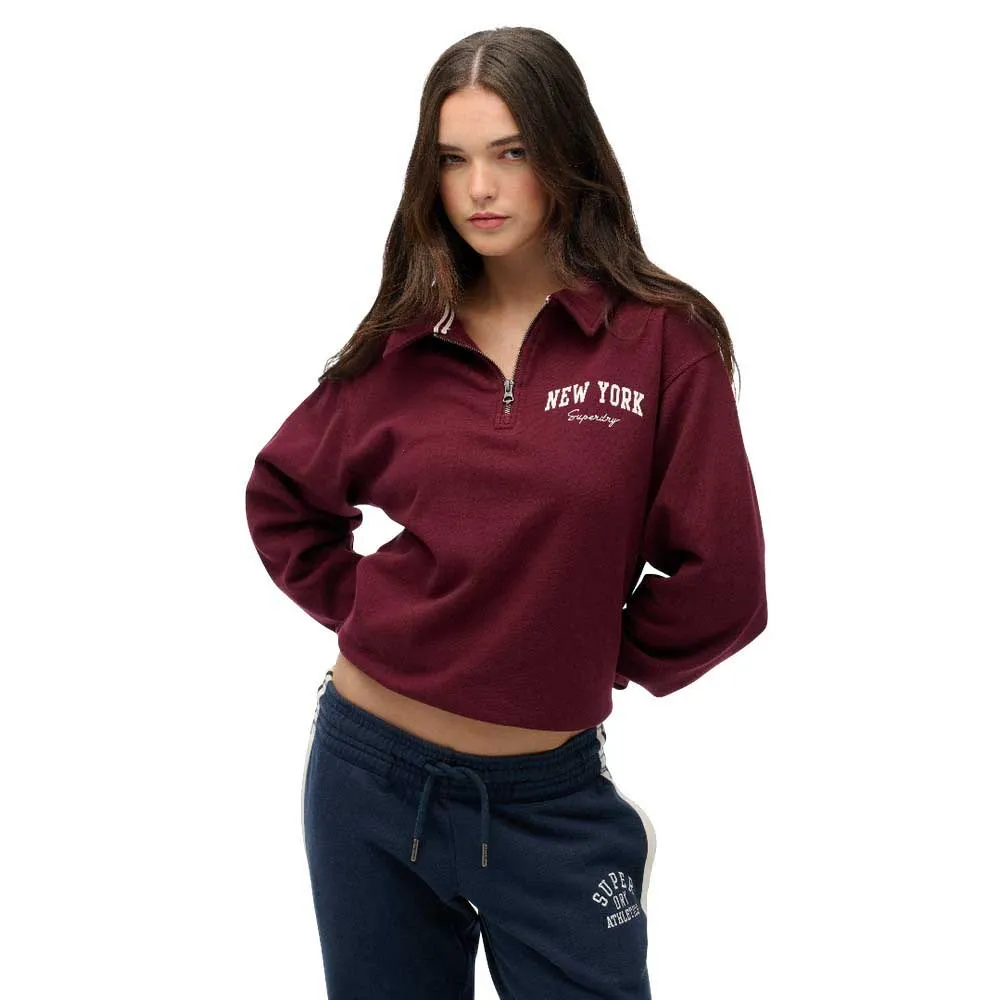 

Толстовка Superdry Athletic Collared half zip, фиолетовый