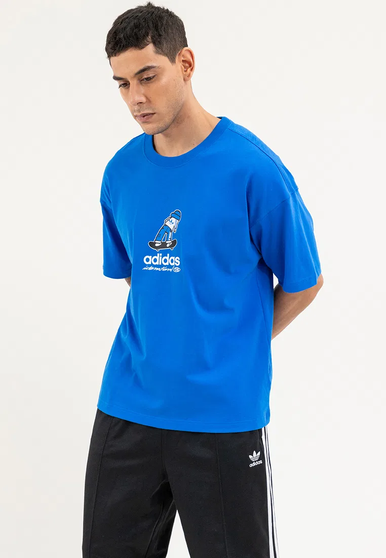 Футболка с коротким рукавом, городской стиль, City Skate Adidas, синий — фото 2