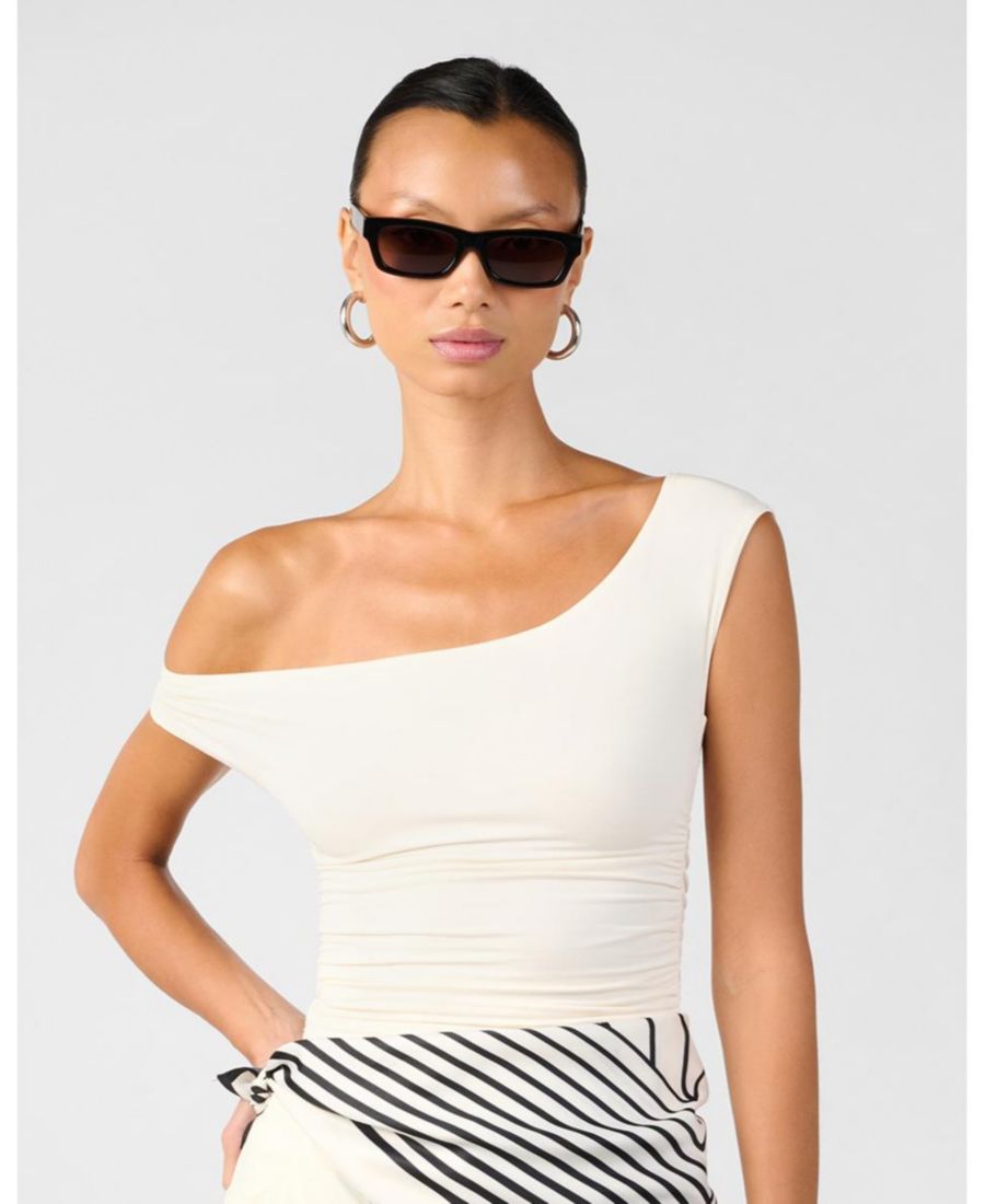 

Женская блузка с открытыми плечами и скрученными бретелями WeWoreWhat, Ivory