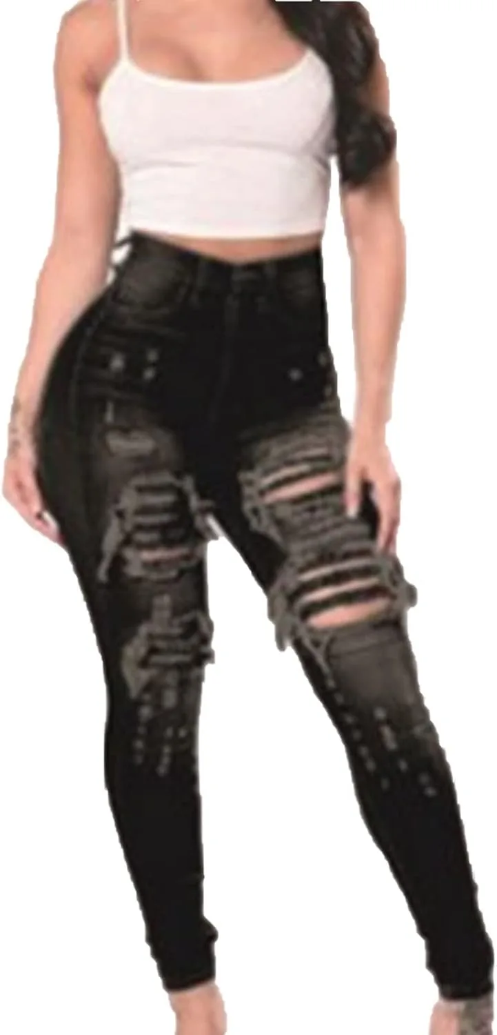 

DGHM-JLMY женские рваные джинсы-карандаш с высокой талией