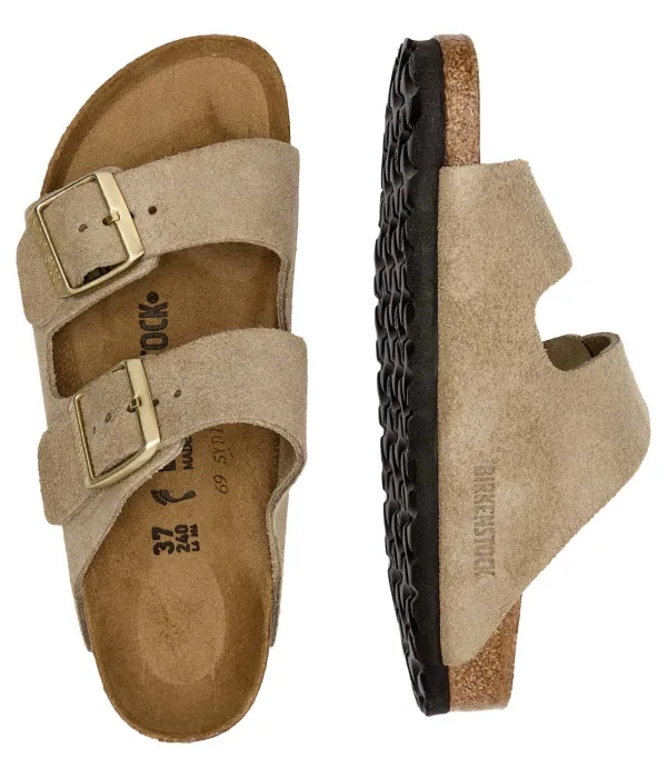 Тапочки из кожи Аризона с рычагами Narrow fit Birkenstock, бежевый — фото 4