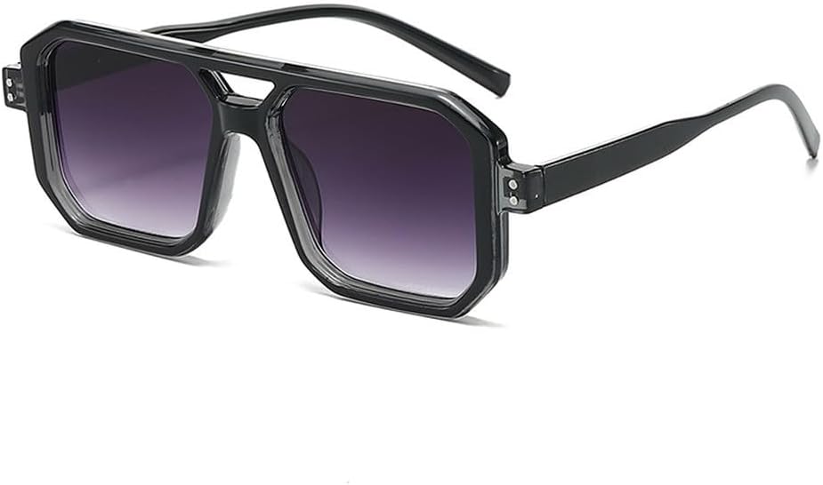 

Мужские солнцезащитные очки в стиле панк с двойной перемычкой, прозрачные градиентные линзы, защита от ультрафиолета UV400, женские солнцезащитные очки HVTVTLA, Black Gray Gradient