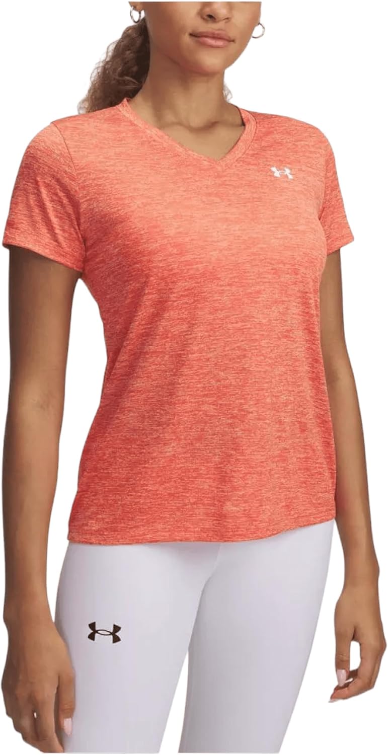 

Футболка женская Under Armour Tech Twist V Neck, короткий рукав, (847) Fire/White, Белый, Футболка женская Under Armour Tech Twist V Neck, короткий рукав, (847) Fire/White