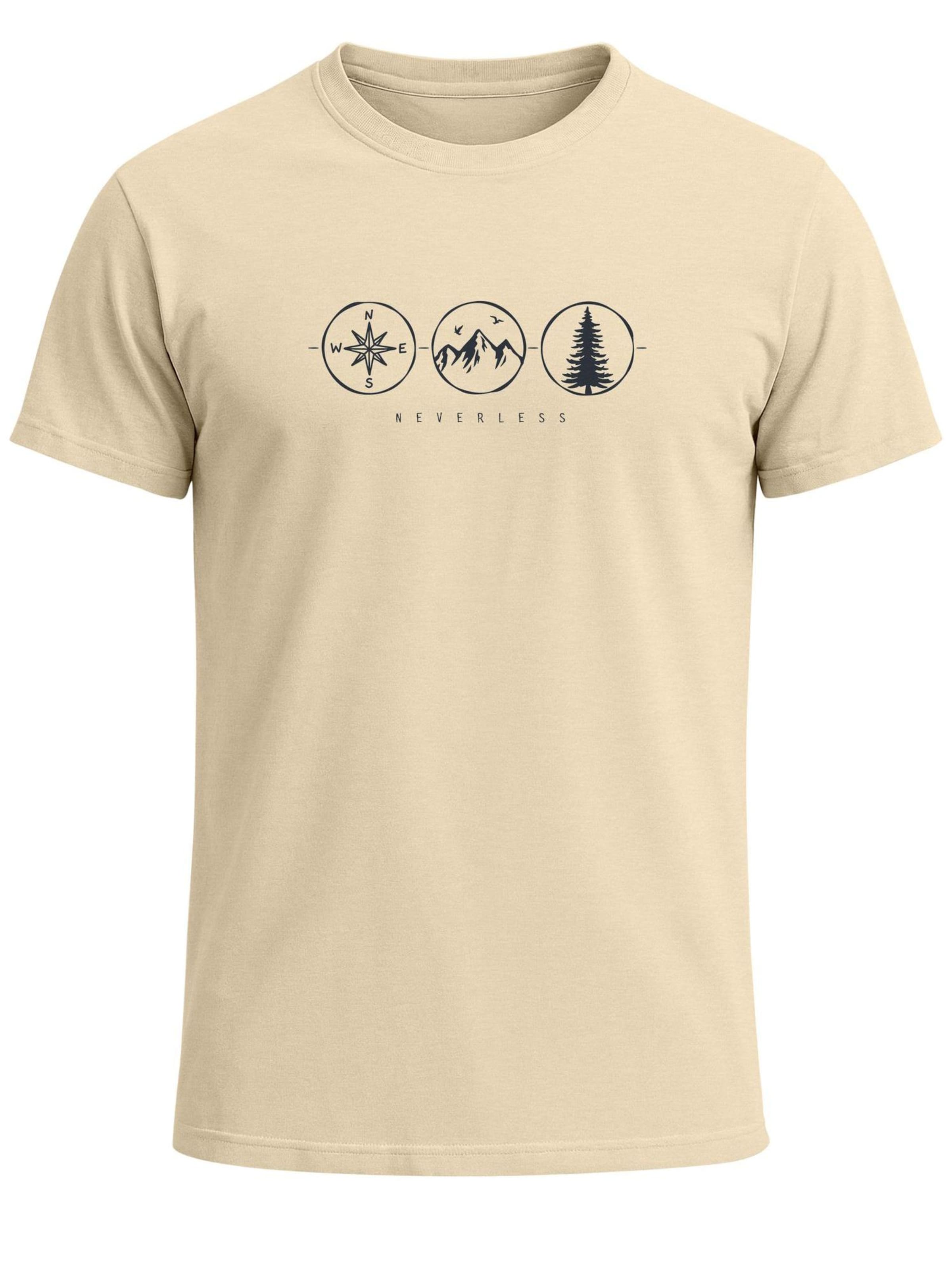 

Neverless Футболка 'Outdoor Kompass' в цвете Nude
