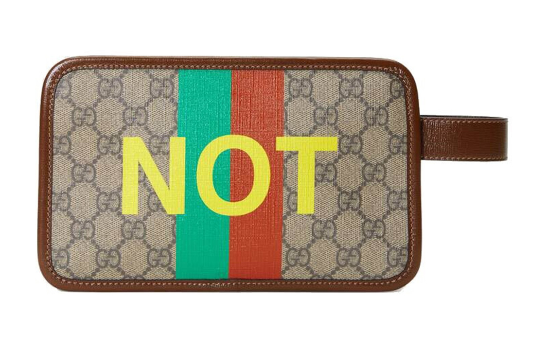 

GUCCI Кожаный косметичка для значков Дорожная косметичка Клатч унисекс Эбони Браун