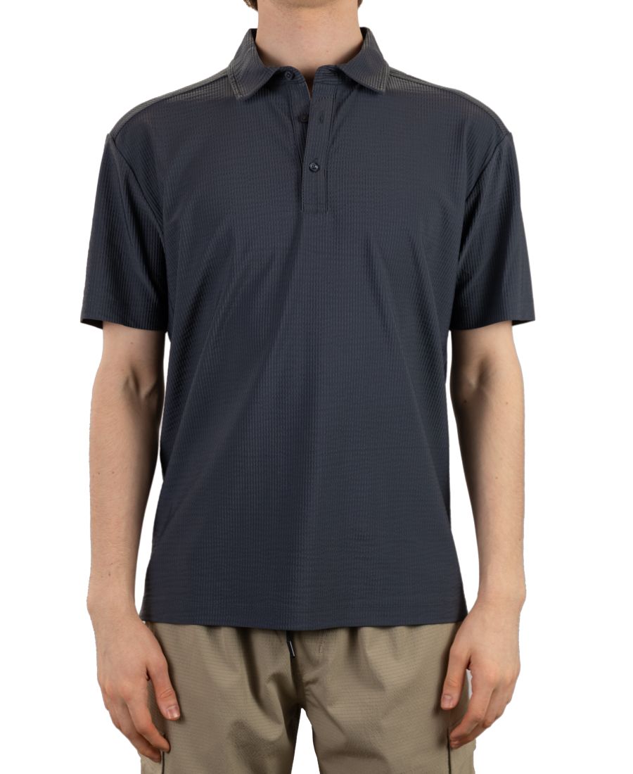 

Мужская гибридная поло-рубашка с коротким рукавом из сирсакера Vintage 1946, Charcoal, Черный, Мужская гибридная поло-рубашка с коротким рукавом из сирсакера Vintage 1946, Charcoal