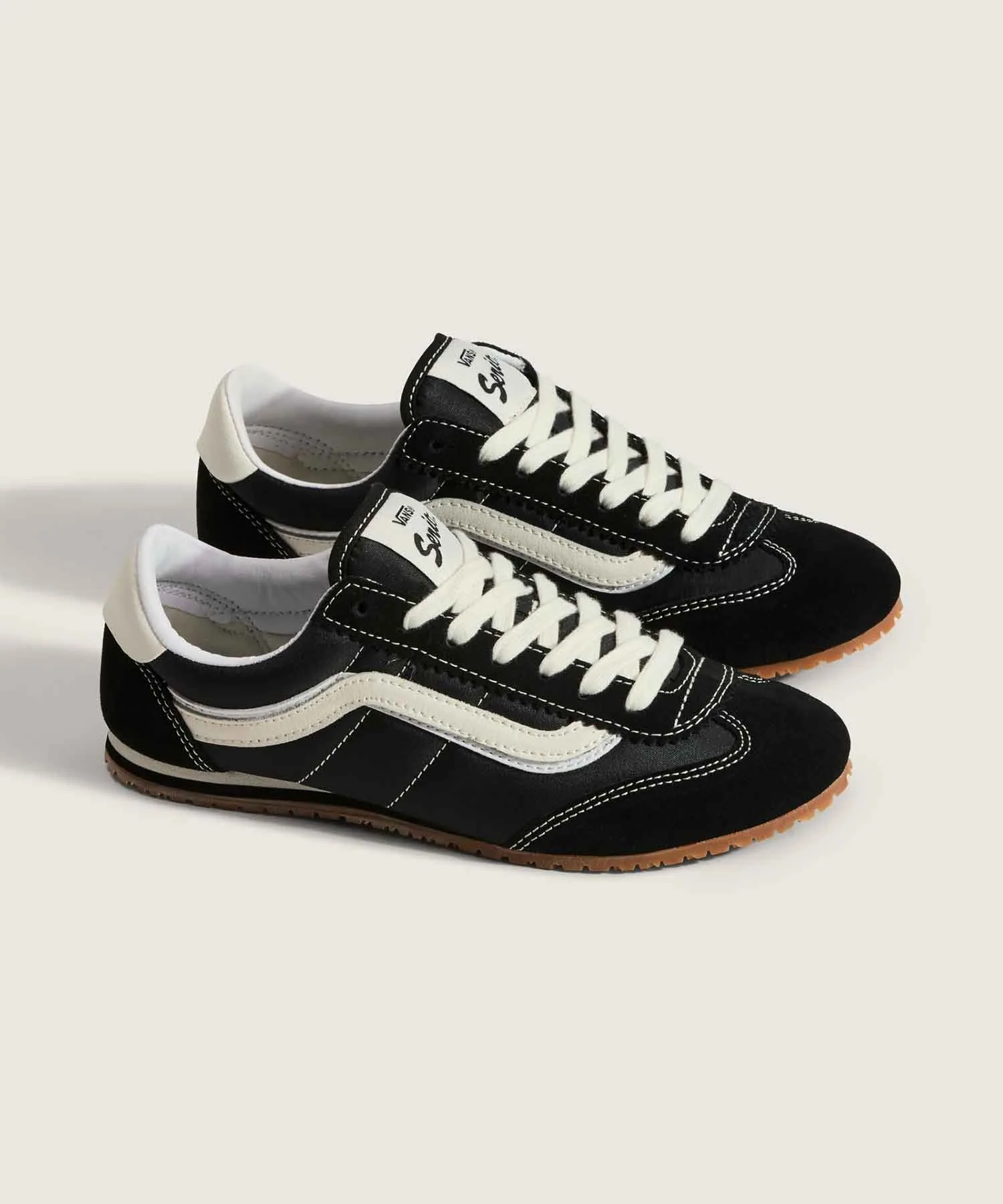 Кроссовки низкие из натуральной кожи Super Lowpro VANS черные — фото 4