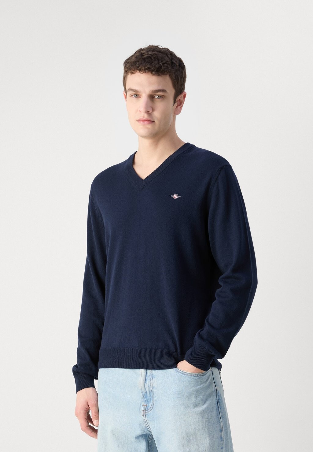 

Джемпер V NECK GANT, темно-синий