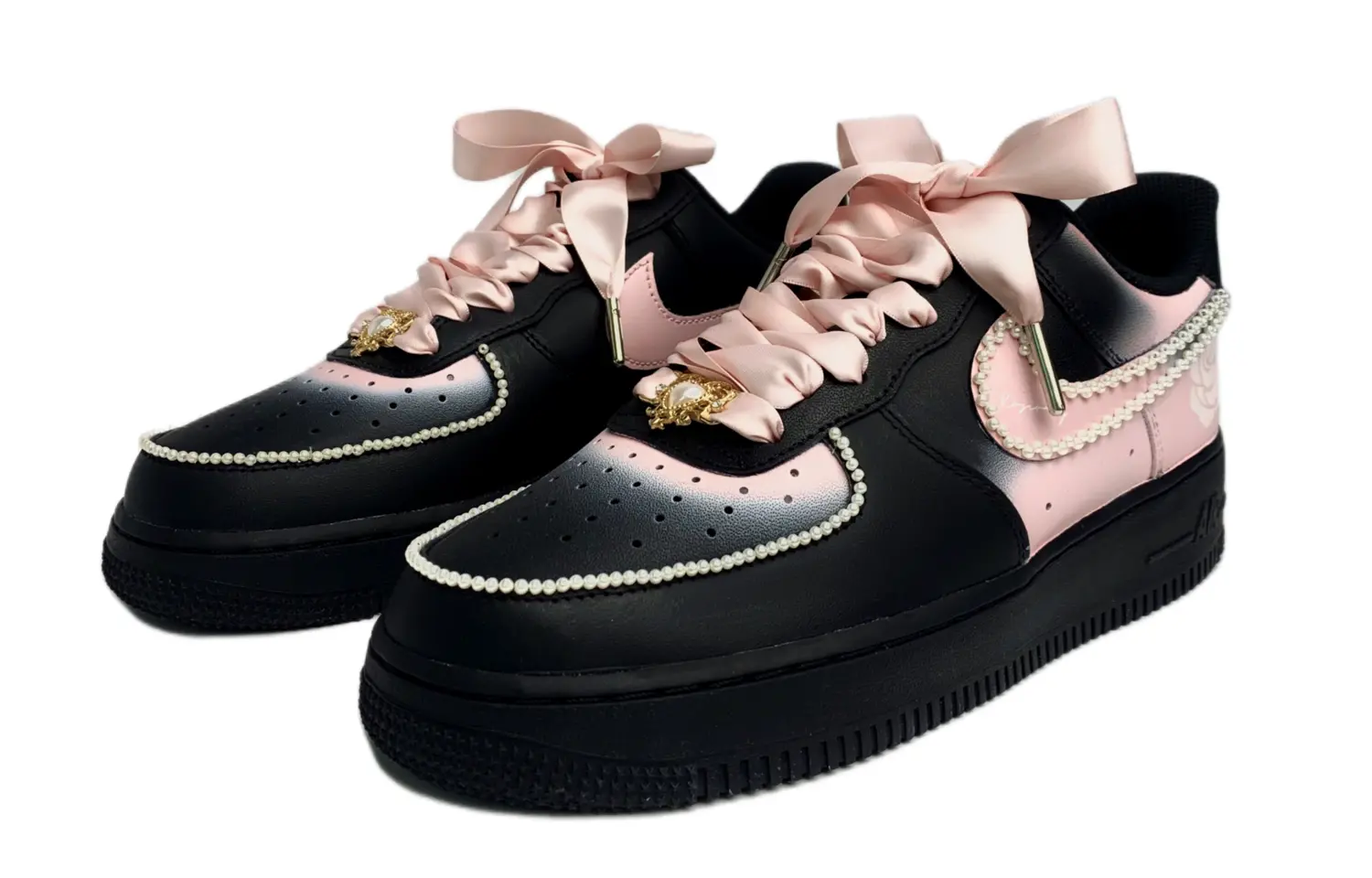 

Кроссовки Nike Air Force 1 Skateboarding Shoes Women's Low-top Pink/Black, розовый