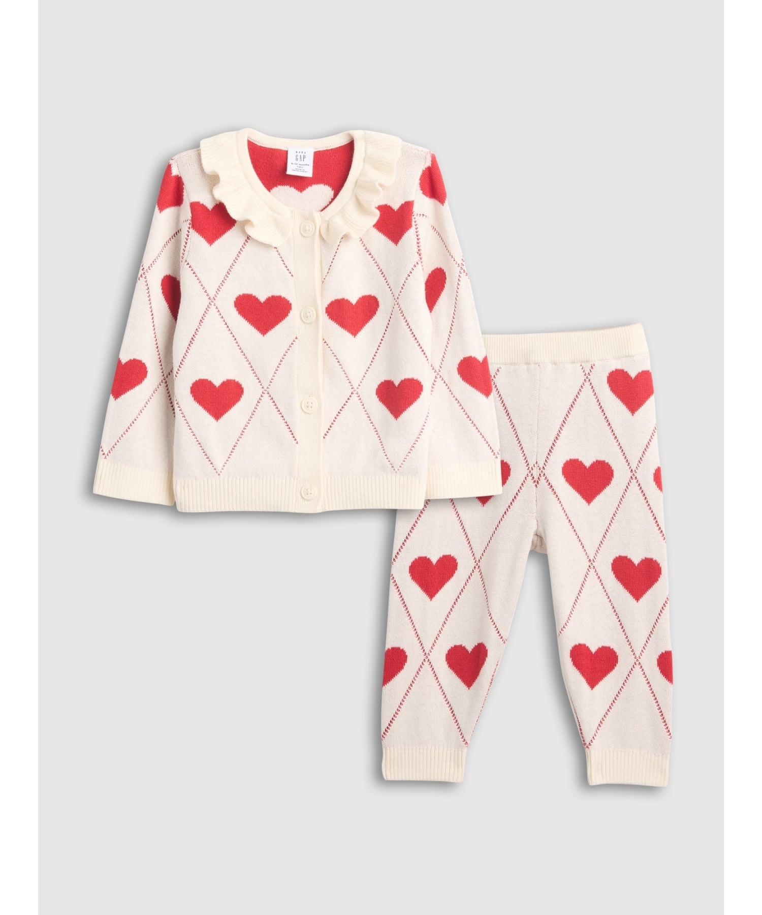 (K) Вязаный кардиган с оборками и воротником (для малышей) GAP, HEARTS
