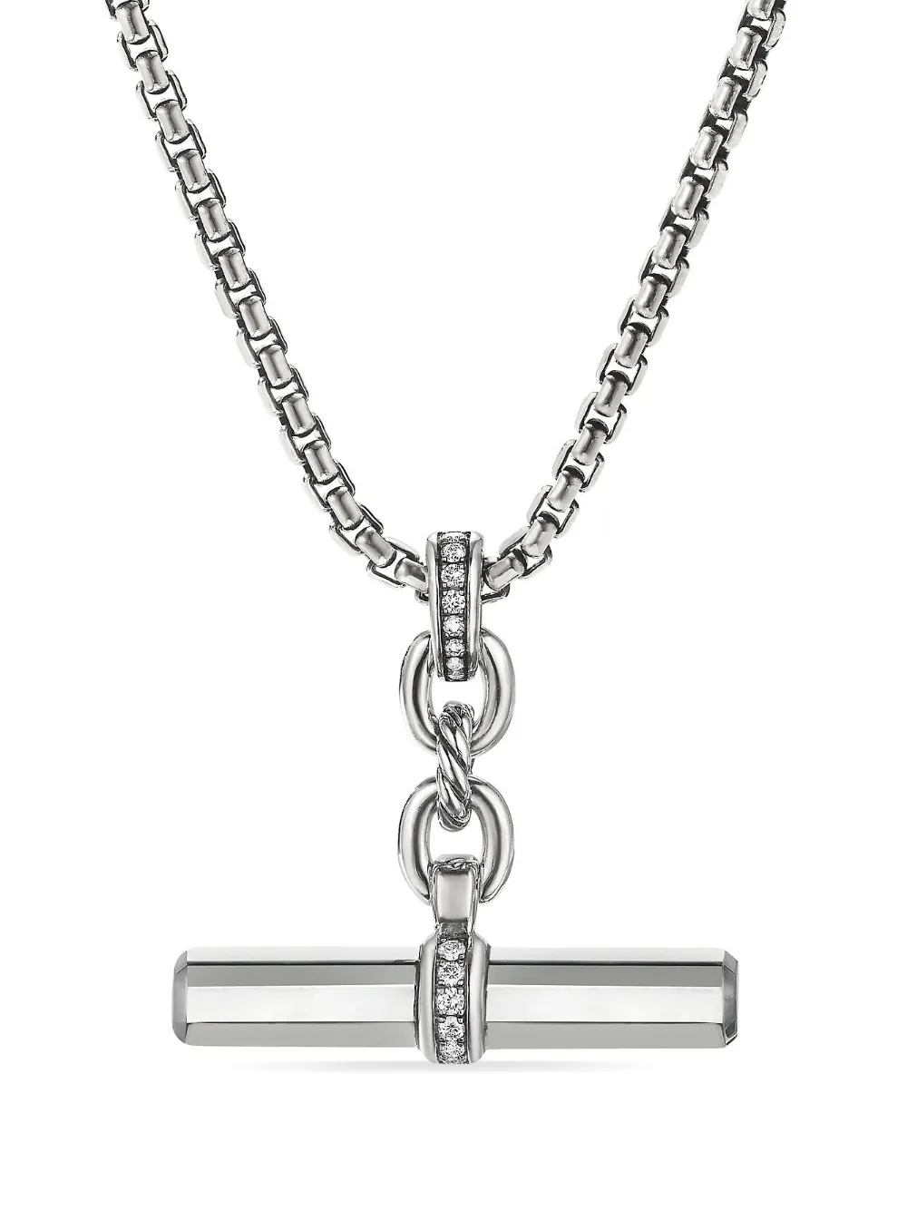 

Серебряная подвеска Lexington E/W Barrel с бриллиантами (32 мм) David Yurman, серебяный