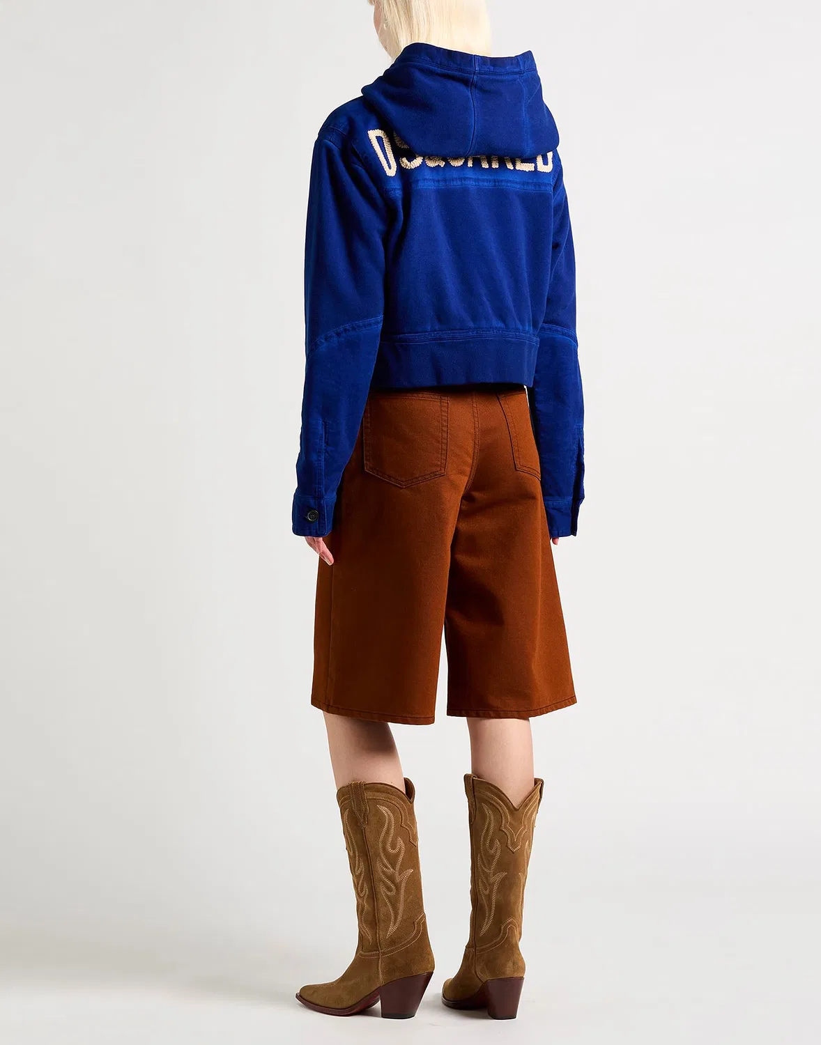 Джинсовая куртка с флисом DSQUARED2 ярко-синяя — фото 3