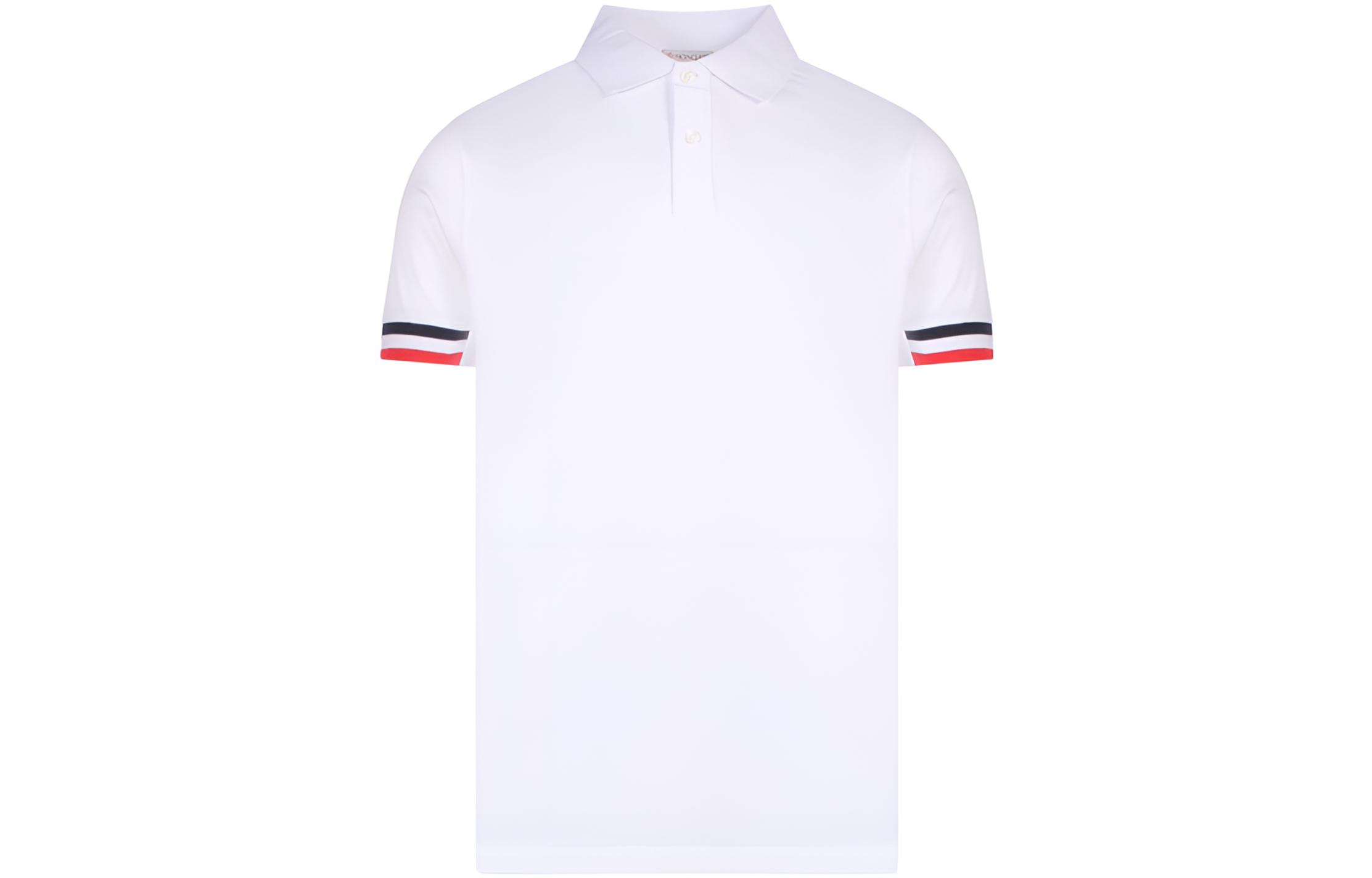

Рубашка-поло из хлопка с полосками Moncler, белый