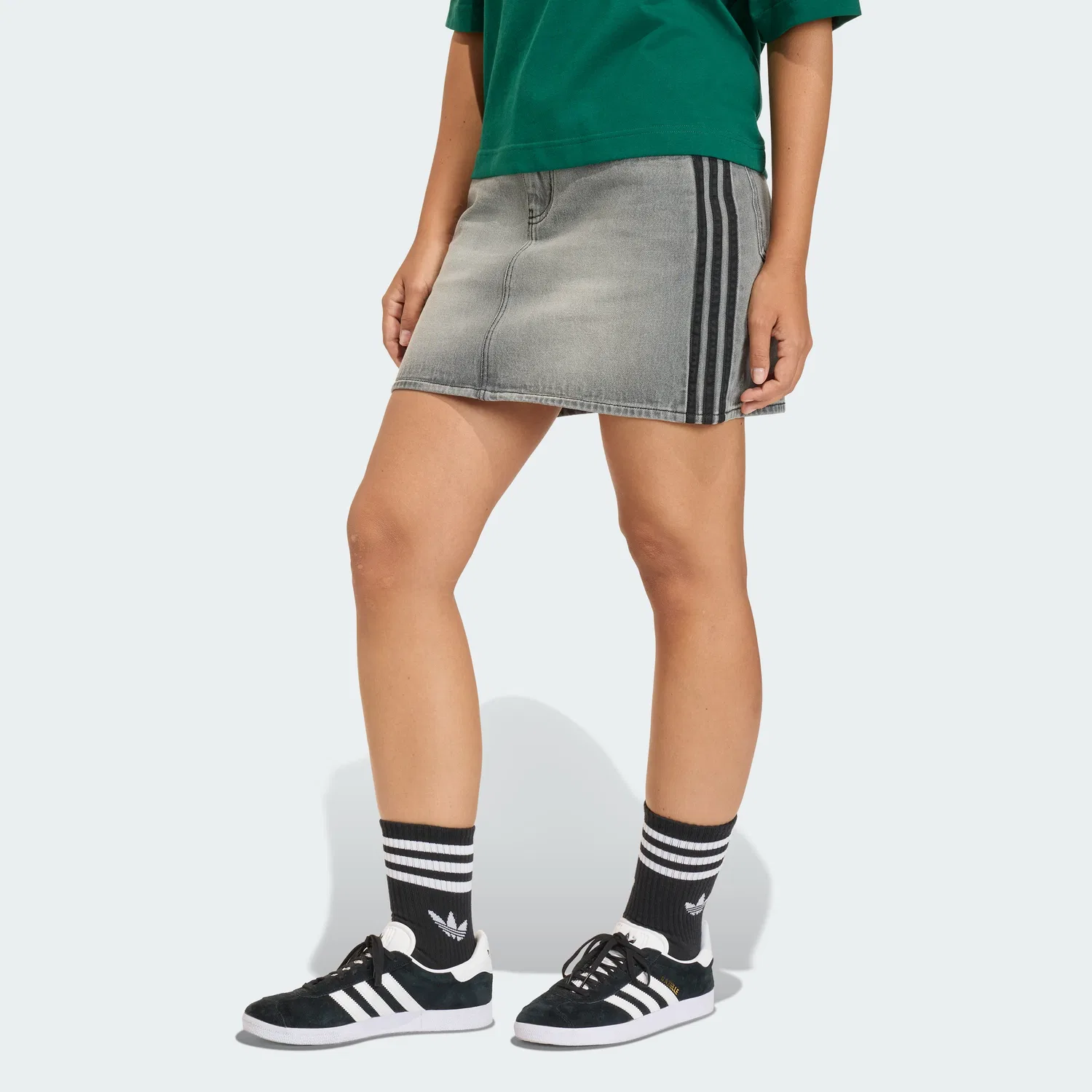 Женская джинсовая юбка с тремя полосками от Adidas
