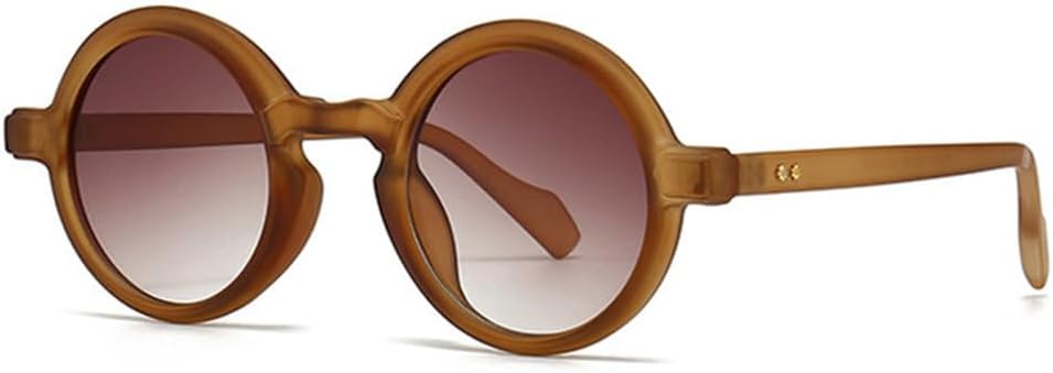 

Популярные модные круглые солнцезащитные очки для женщин, ретро-градиентные очки с защитой от УФ-излучения UV400, модные панк-очки с заклепками для мужчин MTZJH, Tea Tea Gradient