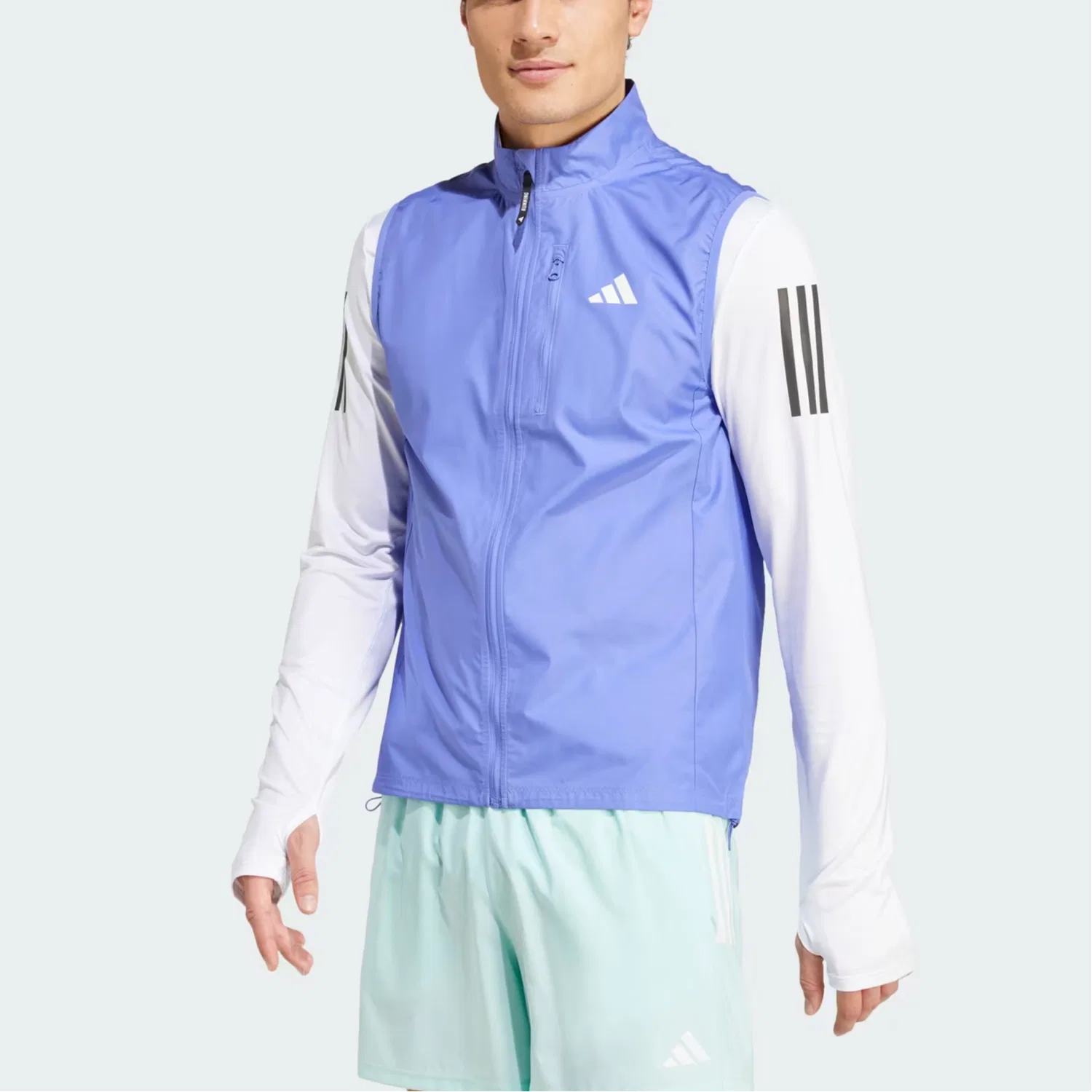 Жилет мужской на молнии Adidas фиолетовый — фото 3
